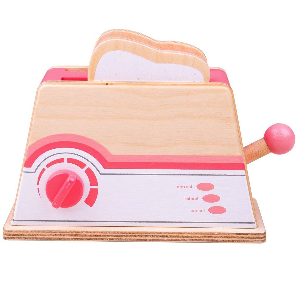 E-shop Bigjigs Toys Drevený toaster ružový