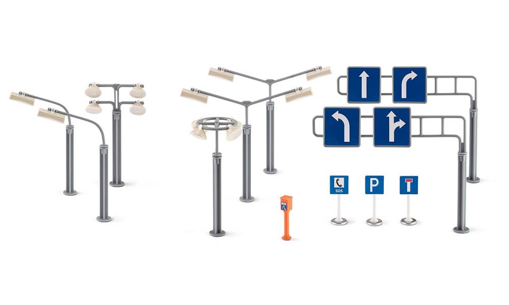 SIKU World - Dopravné značky a pouličné lampy 1:55