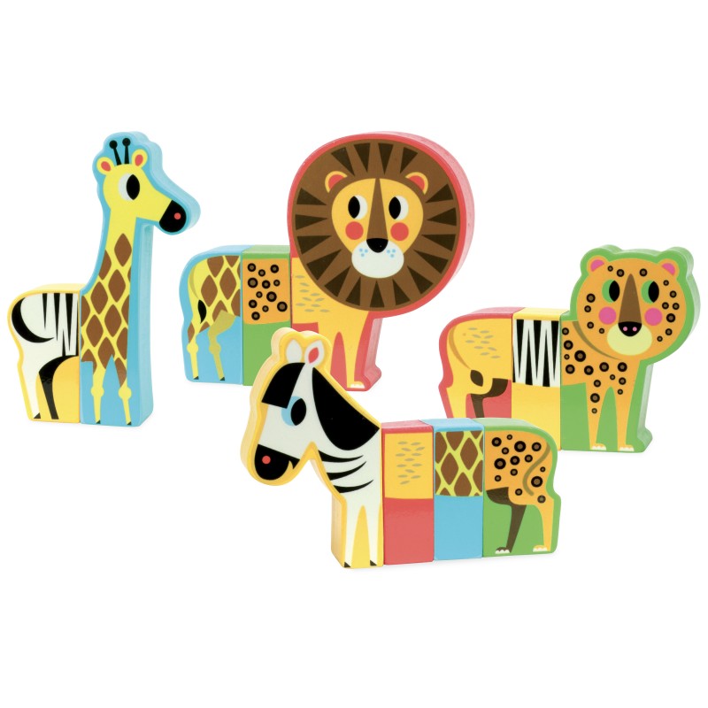 E-shop Vilac Drevené magnetické puzzle Veselé Safari