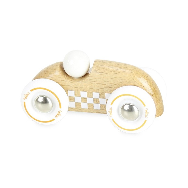 E-shop Vilac Pretekárske auto Rally Checkers mini prírodné