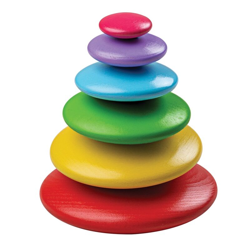 E-shop Bigjigs Toys Nasadzovanie okruhliakov, farebné