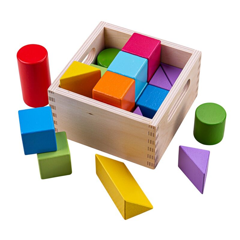 E-shop Bigjigs Toys Prvé drevené kocky Set 17 ks