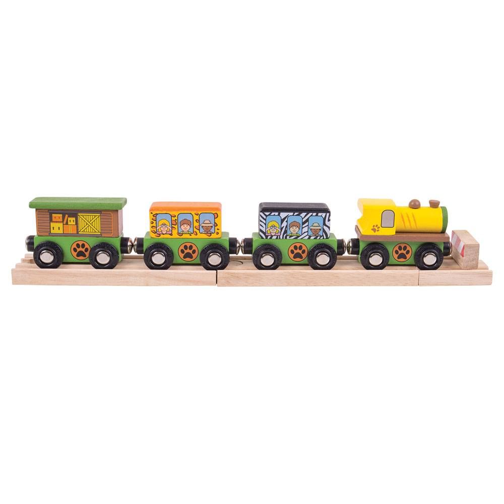 Bigjigs Rail Drevené vláčiky - Safari vlak