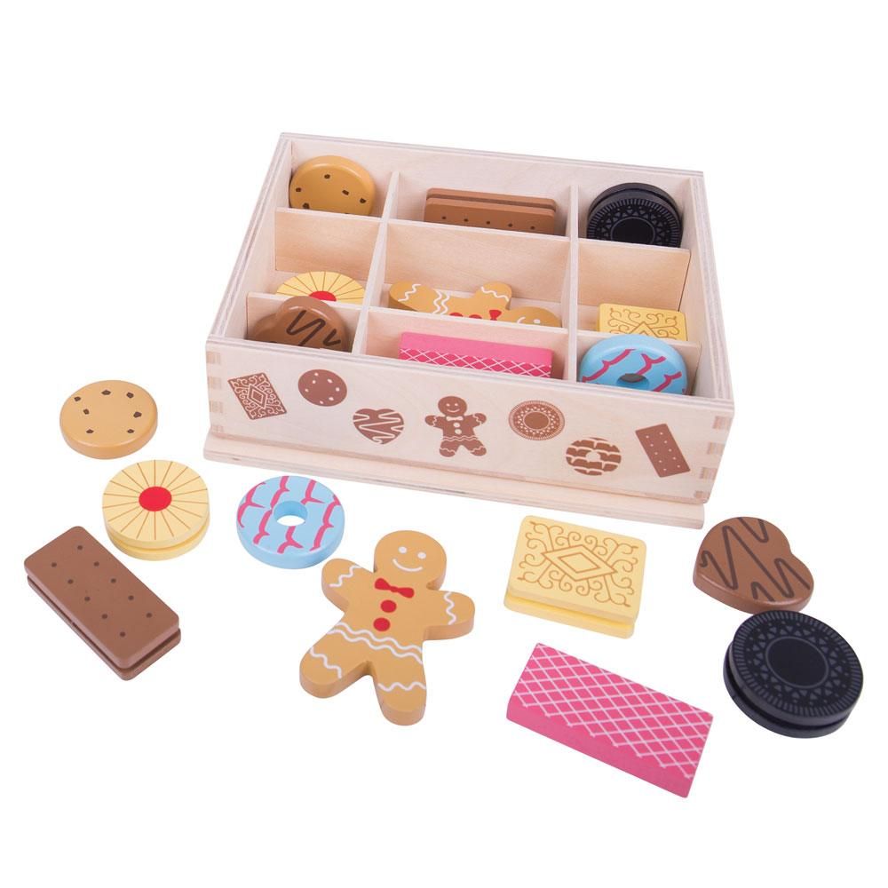 E-shop Bigjigs Toys Box s drevenými sušienkami