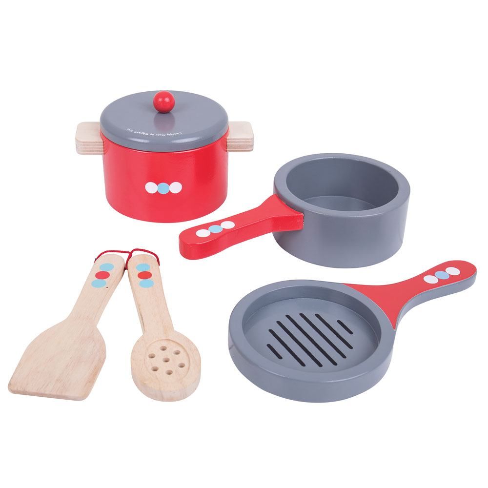 E-shop Bigjigs Toys Drevený set riadu s bodkami