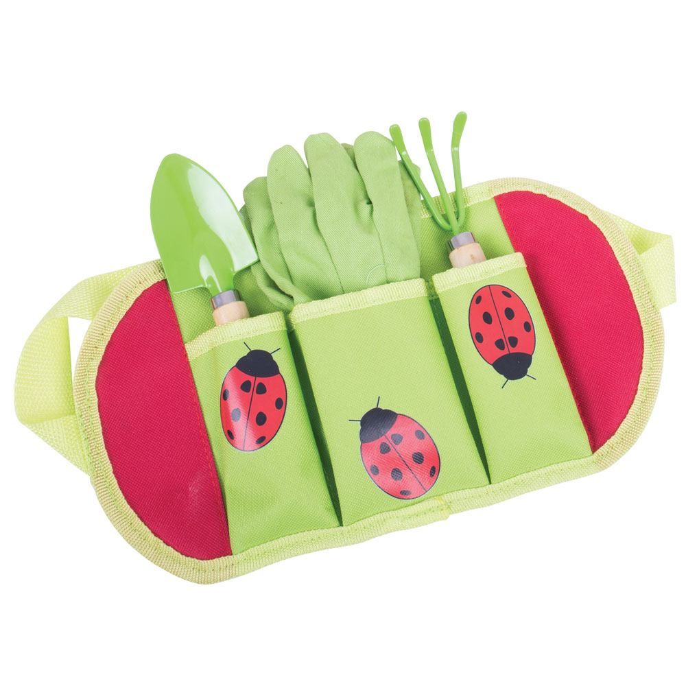 E-shop Bigjigs Toys Záhradné náradie na opasku Lienka
