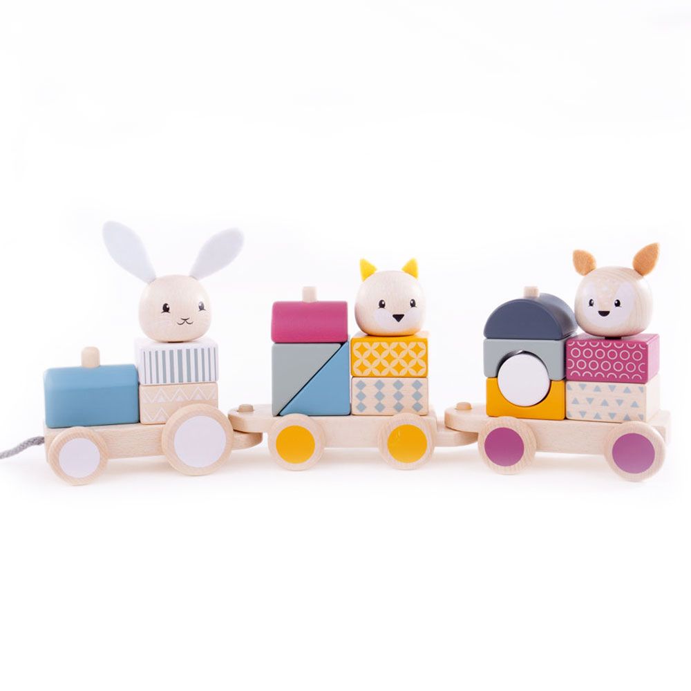 E-shop Bigjigs Toys Drevený vláčik so zvieratkami