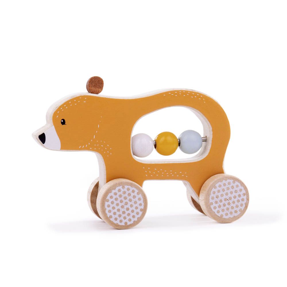 E-shop Bigjigs Toys Hrkálka Medvedík na kolieskach