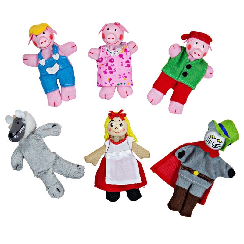 E-shop Bigjigs Toys Prstové maňušky - Červená čiapočka