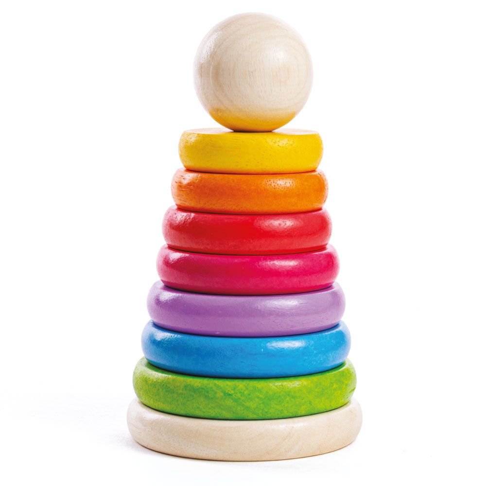 E-shop Bigjigs Toys Nasadzovanie na tyč - Dúhový panáčik