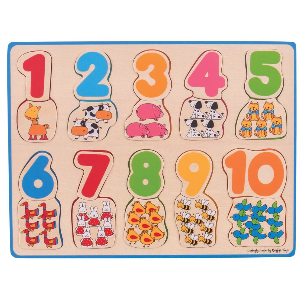 E-shop Bigjigs Toys Vkladacie puzzle Farby a čísla