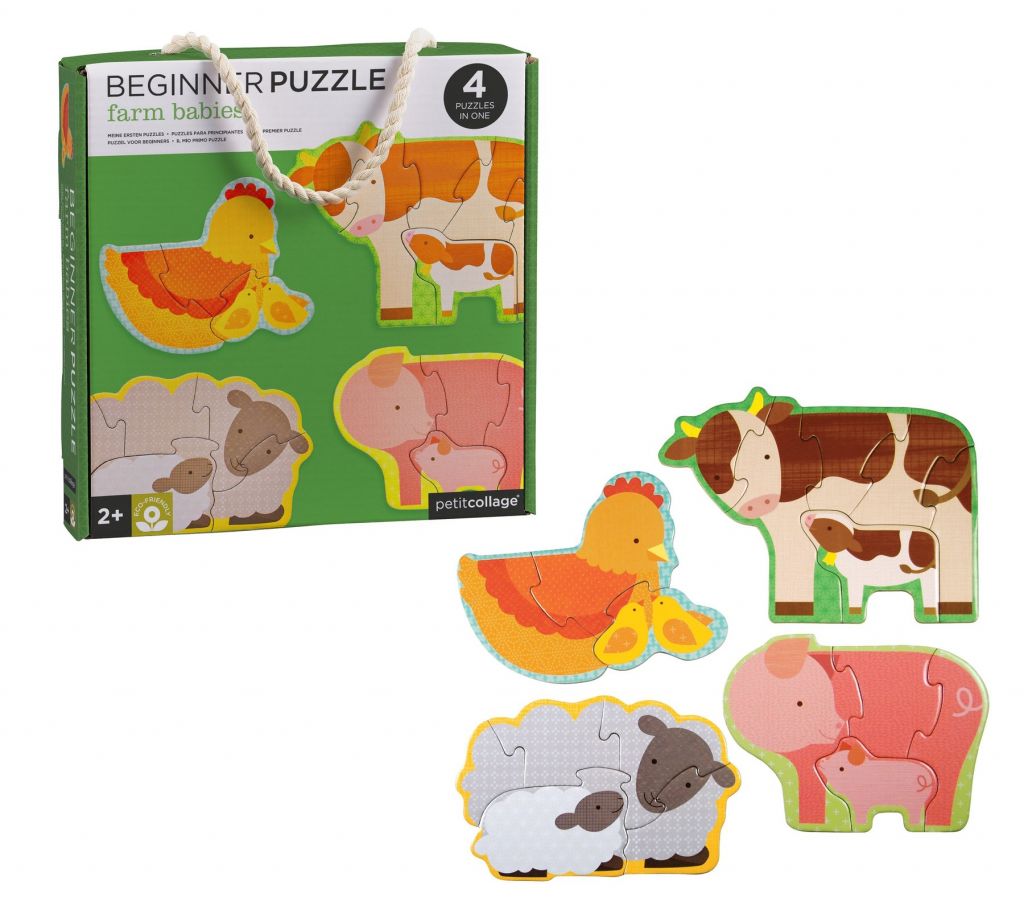 E-shop Petitcollage Prvé puzzle zvieratká z farmy 18 ks