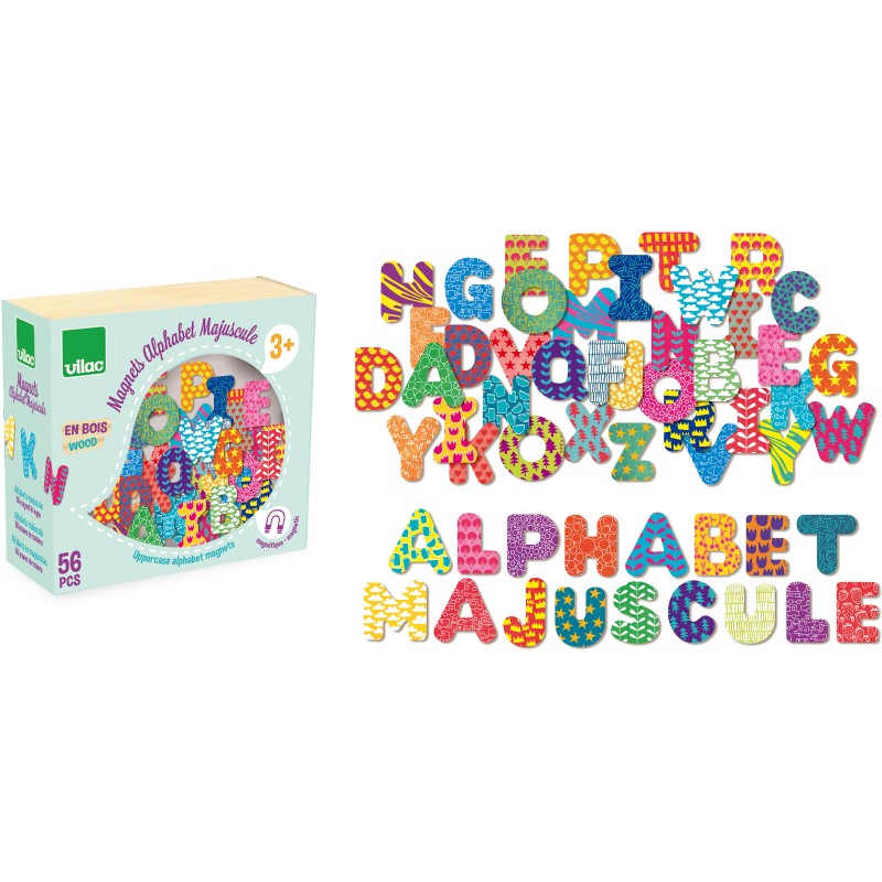 E-shop Vilac Drevené magnetky Veľká abeceda 56 ks