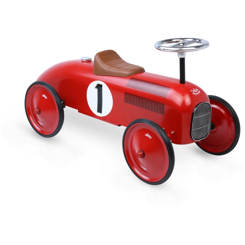 E-shop Vilac Kovové odrážadlo Historické pretekárske auto červené