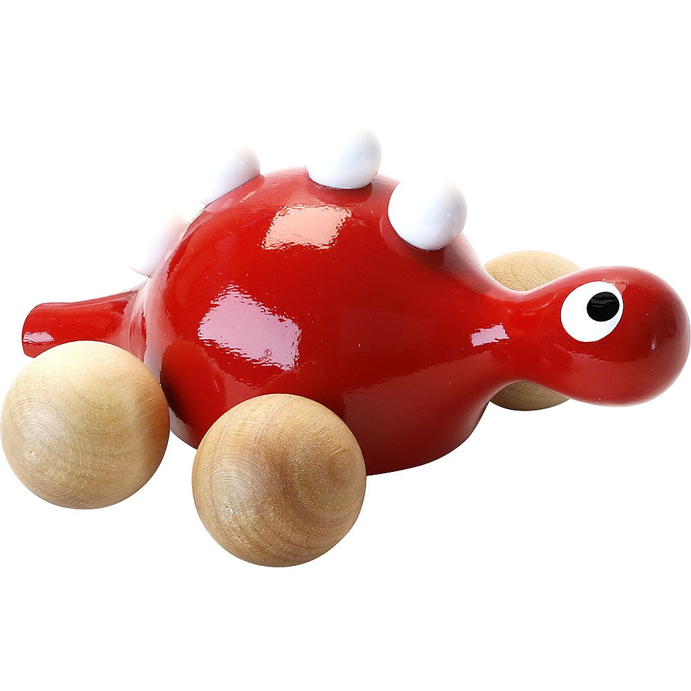 E-shop Vilac Drevený dinosaurus na kolieskach červený