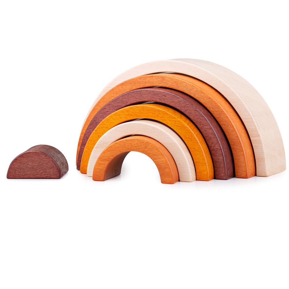 E-shop Bigjigs Toys Drevená skladacia dúha prírodná