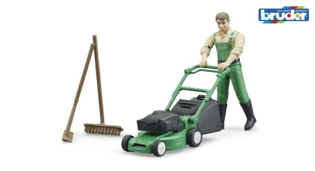 E-shop Bruder 62103 Bworld Zahradník so sekačkou a príslušenstvom