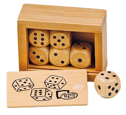 Box so 6 drevenými kockami
