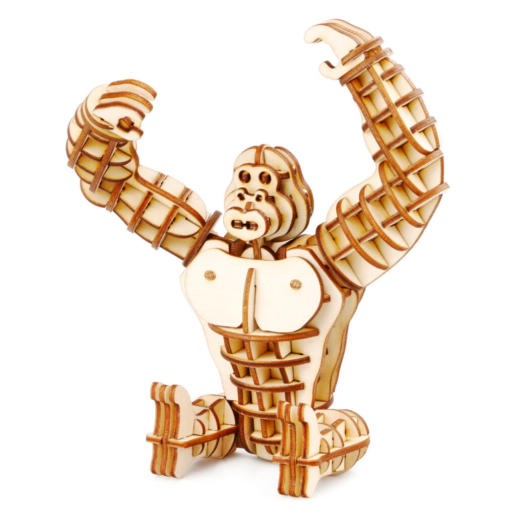 E-shop RoboTime Drevené 3D puzzle Gorila 105 ks