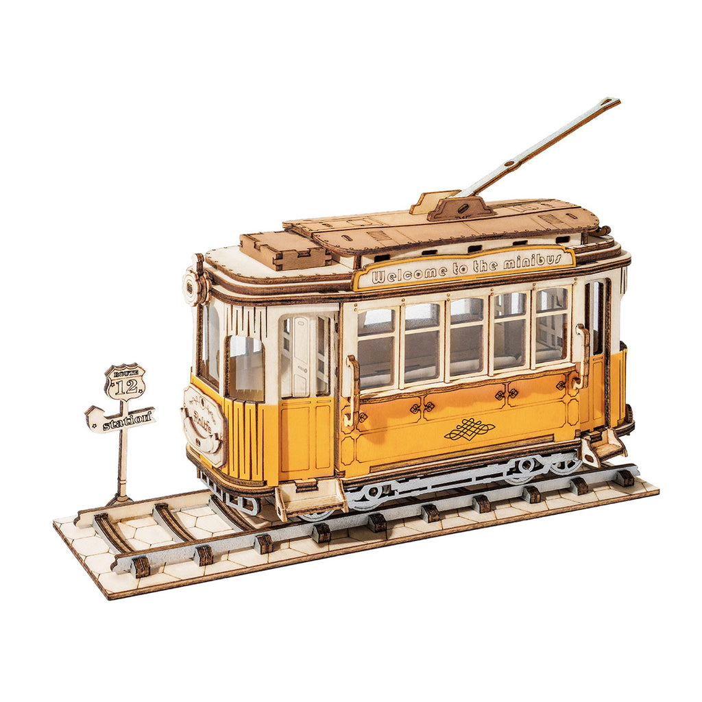 E-shop RoboTime Drevené 3D puzzle Historická električka 145 ks