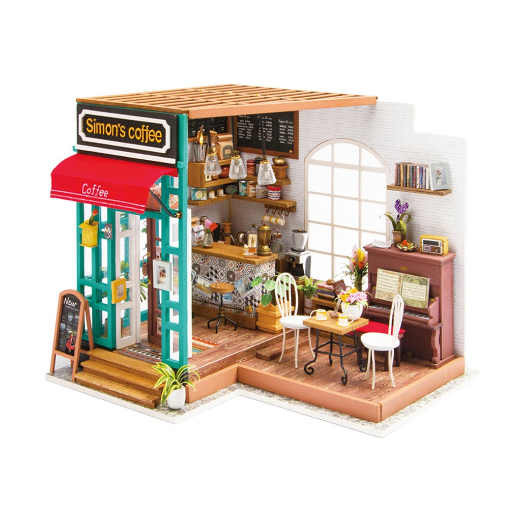 E-shop RoboTime Drevené 3D puzzle Miniatúra kaviareň DG109
