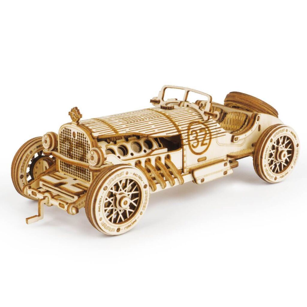 E-shop RoboTime Drevené 3D puzzle Závodné auto 220 ks