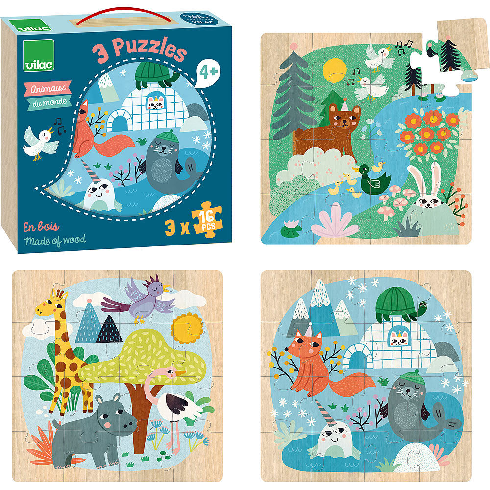 E-shop Vilac Drevené puzzle Zvieratá sveta