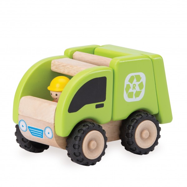 Wonderworld Drevené mini smetiarske auto