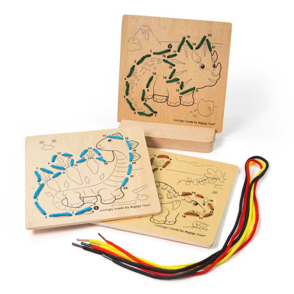 E-shop Bigjigs Toys Prevliekanie podľa čísel Dinosaury