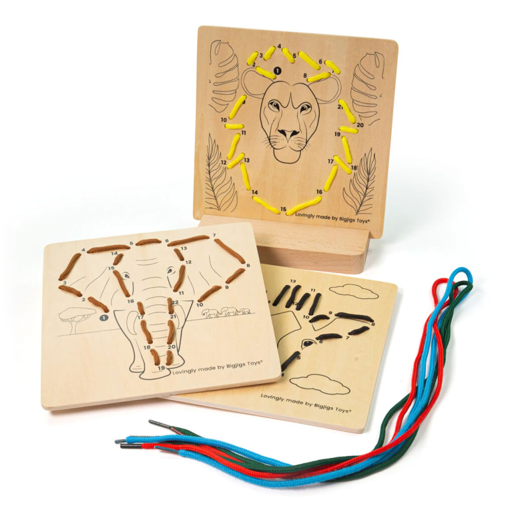 E-shop Bigjigs Toys Prevliekanie podľa čísel Divoké zvieratá