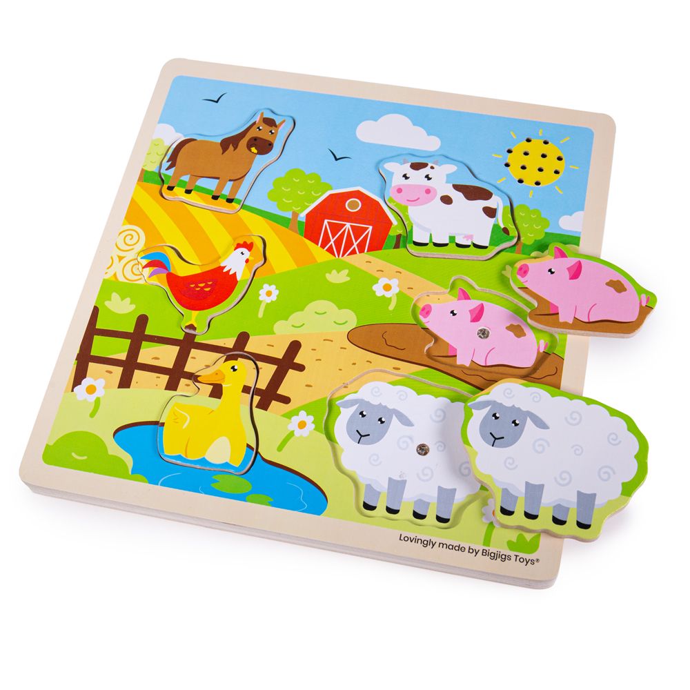 E-shop Bigjigs Toys Vkladačka so zvukom Farma