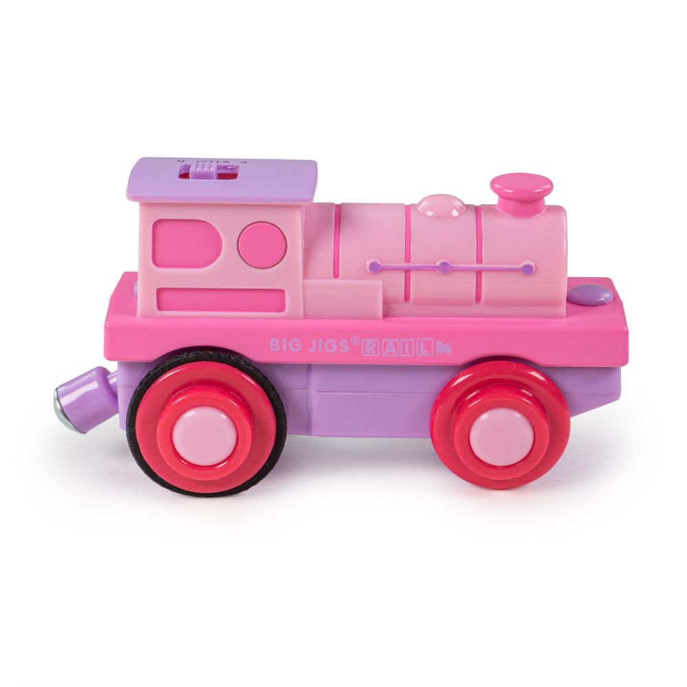 E-shop Bigjigs Rail Elektrická lokomotíva Silná ružovka