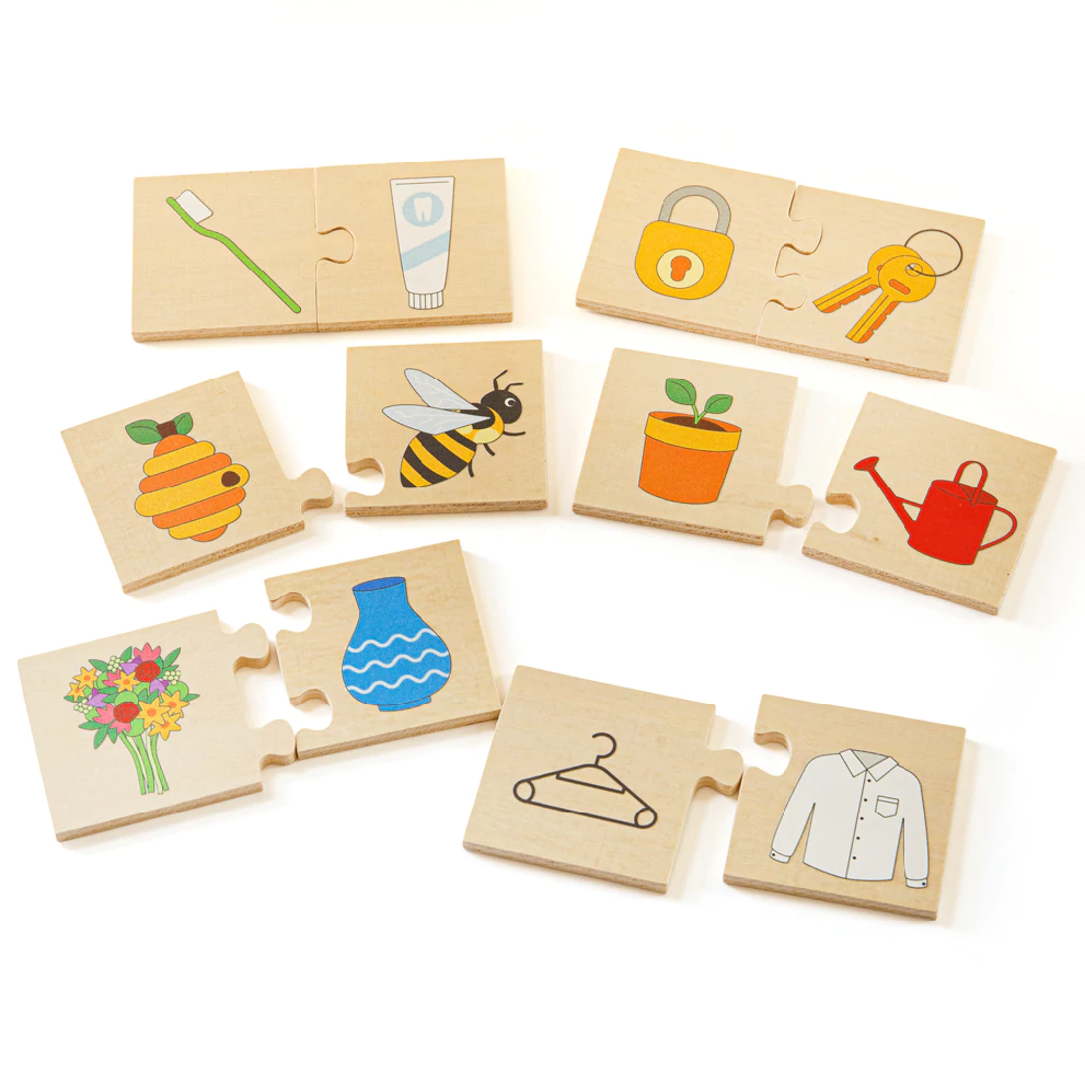 E-shop Bigjigs Toys Didaktické puzzle Čo k sebe patrí?