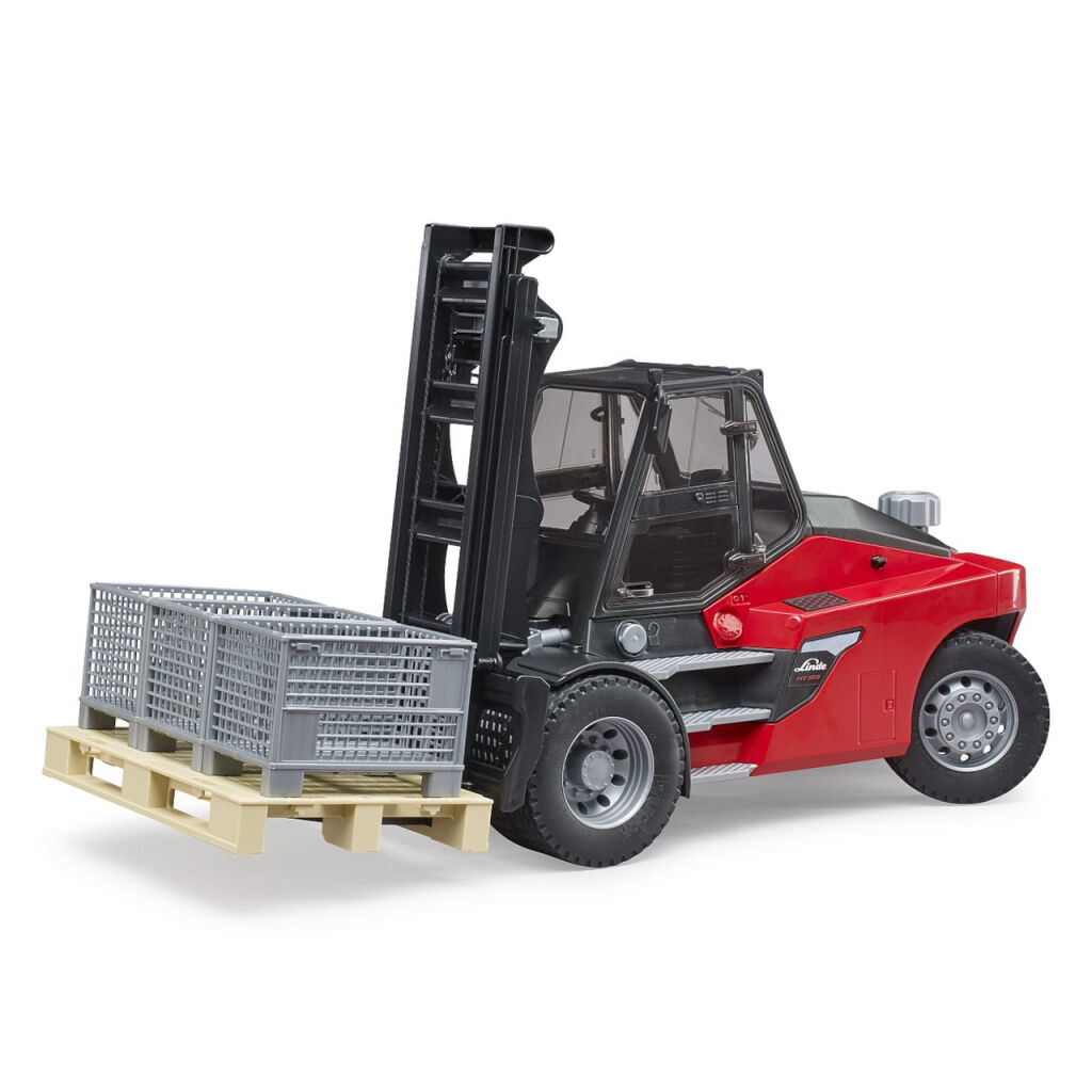 E-shop Bruder 2513 Vysokozdvižný vozík Linde HT160D s paletou a 3 boxmi