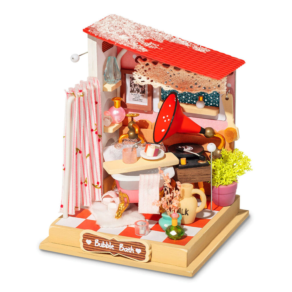 E-shop RoboTime Drevené 3D puzzle Miniatúra Kúpeľňa penových bublín