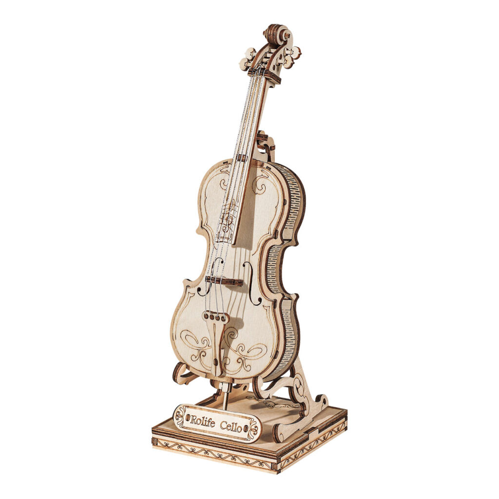 E-shop RoboTime drevené 3D puzzle Violončelo 58 ks