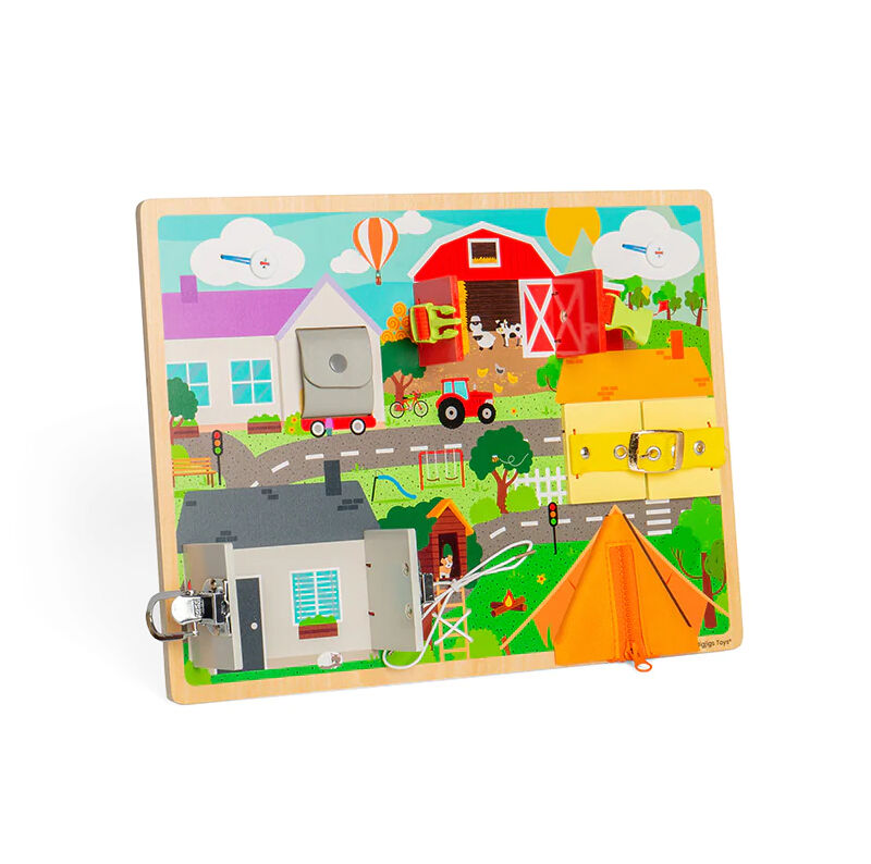 E-shop Bigjigs Toys Motorická doska každodenných zručností