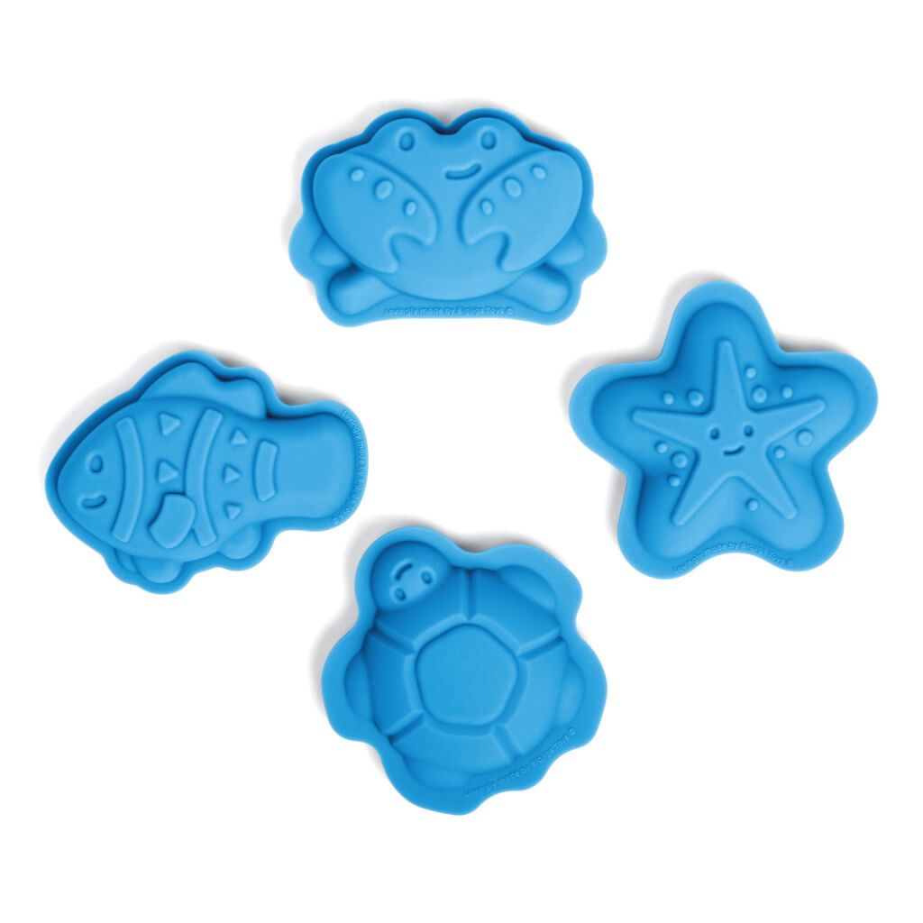 E-shop Bigjigs Toys Silikonové formičky modré Ocean