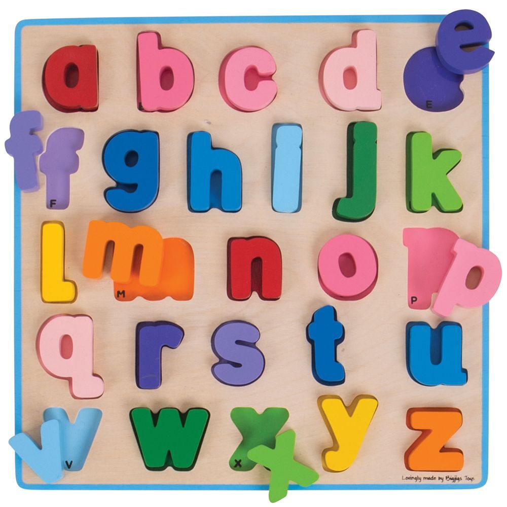 E-shop Bigjigs Toys Vkladacie puzzle - Abeceda, malé písmená