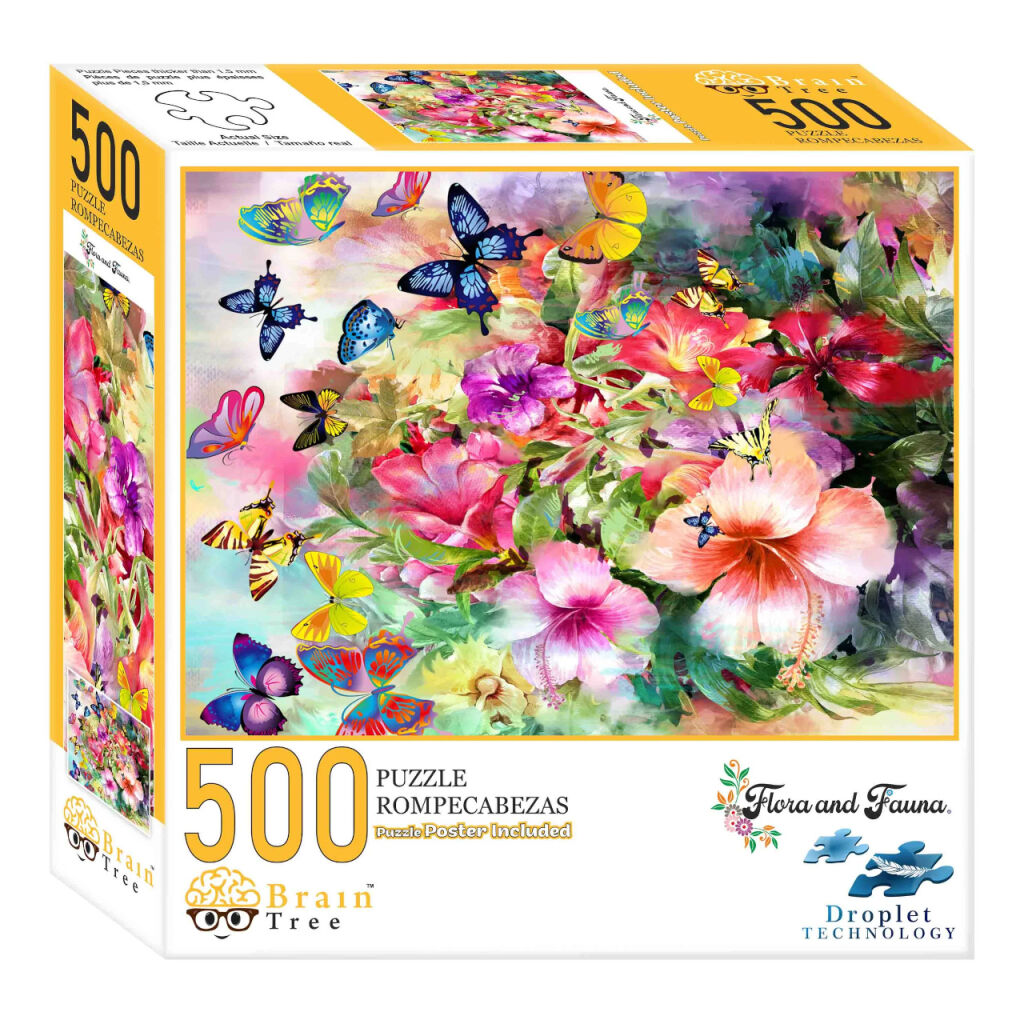 E-shop Brain Tree Puzzle Kvety a motýle 500 dielikov