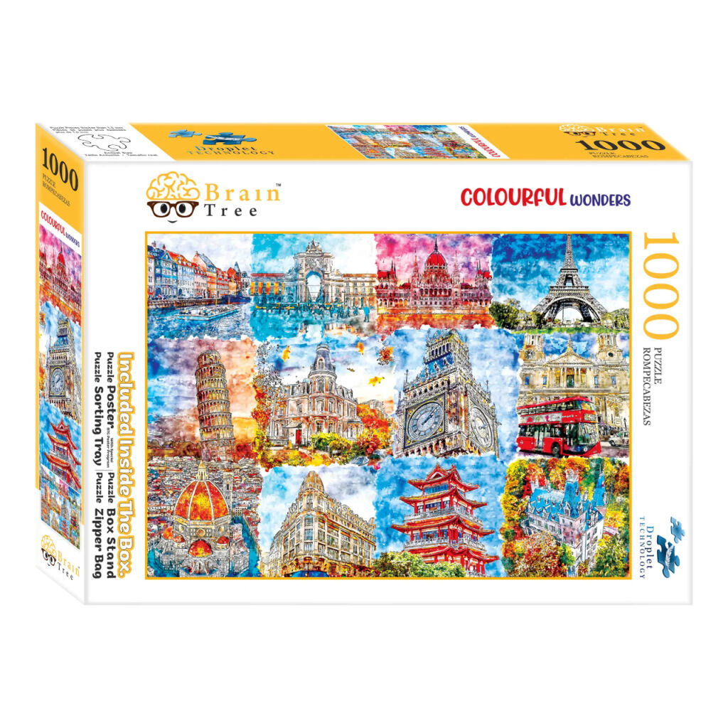 E-shop Brain Tree Puzzle Pamiatky vo farbách 1000 dielikov