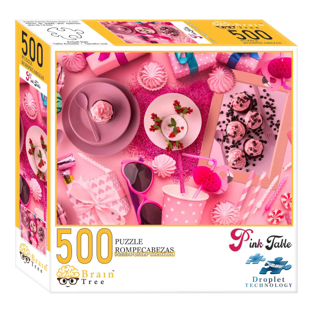 E-shop Brain Tree Puzzle Ružovo prestreté 500 dielikov