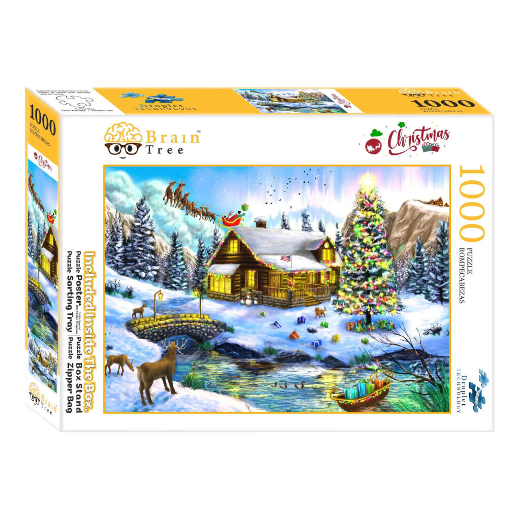 E-shop Brain Tree Puzzle Vianočná scenéria 1000 dielikov