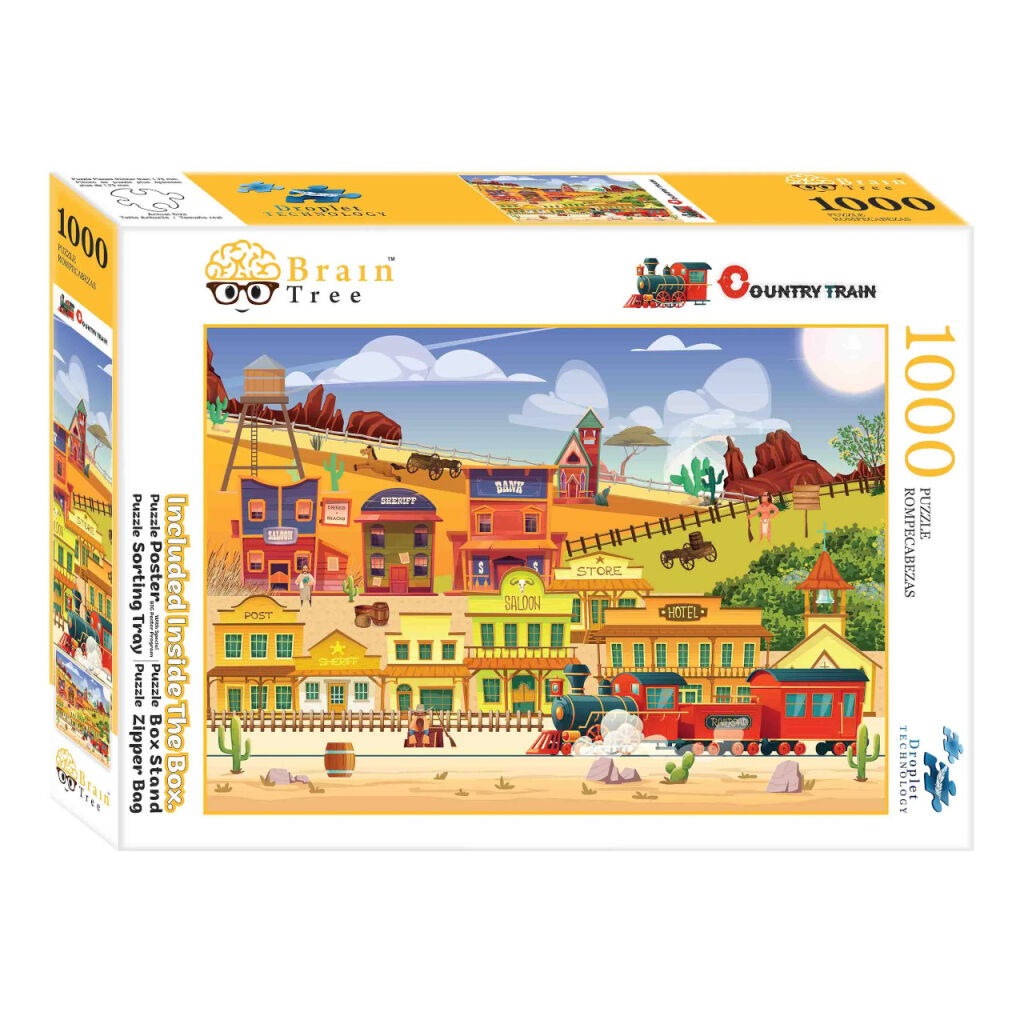 E-shop Brain Tree Puzzle Westernový vlak 1000 dielikov