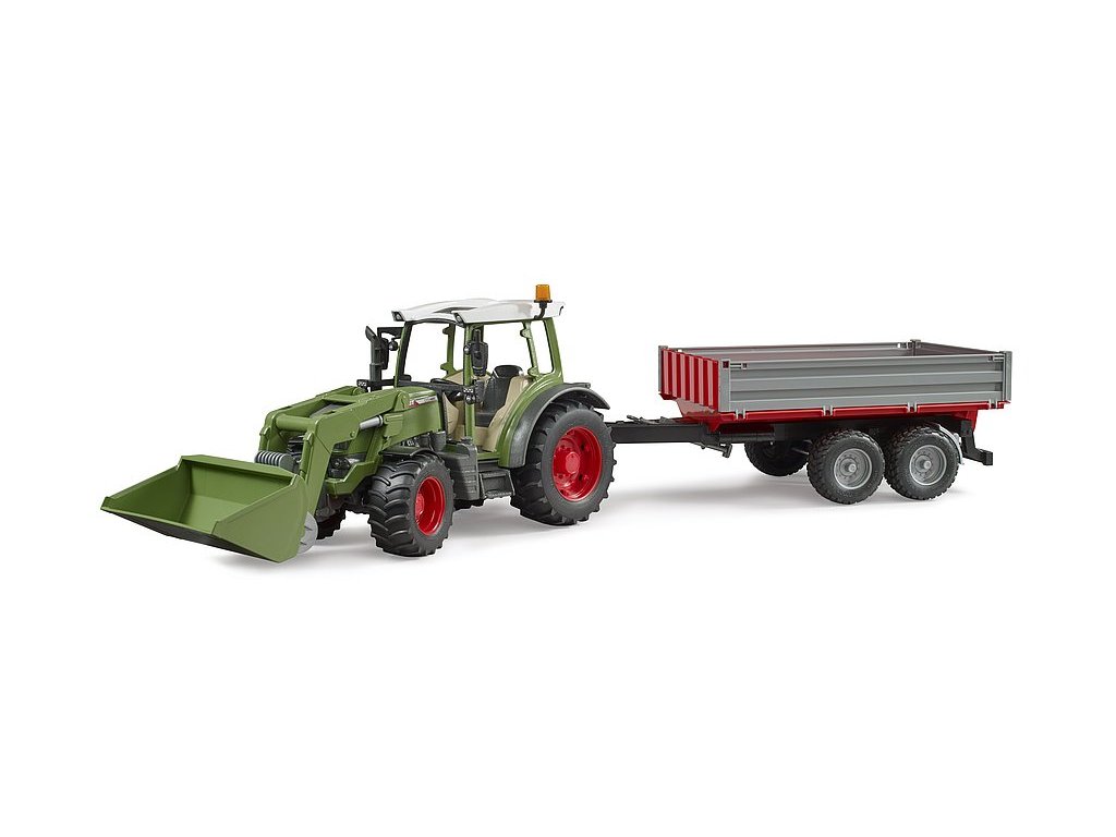 E-shop Bruder 2182 Traktor Fendt Vario 211 s čelným nakladačom a sklápacím prívesom