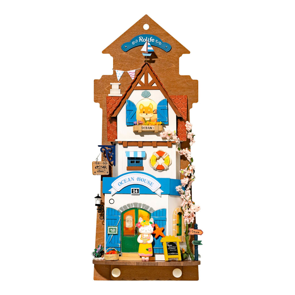 E-shop RoboTime Drevené 3D puzzle Miniatúra domčeka na zavesenie Ostrovná vila