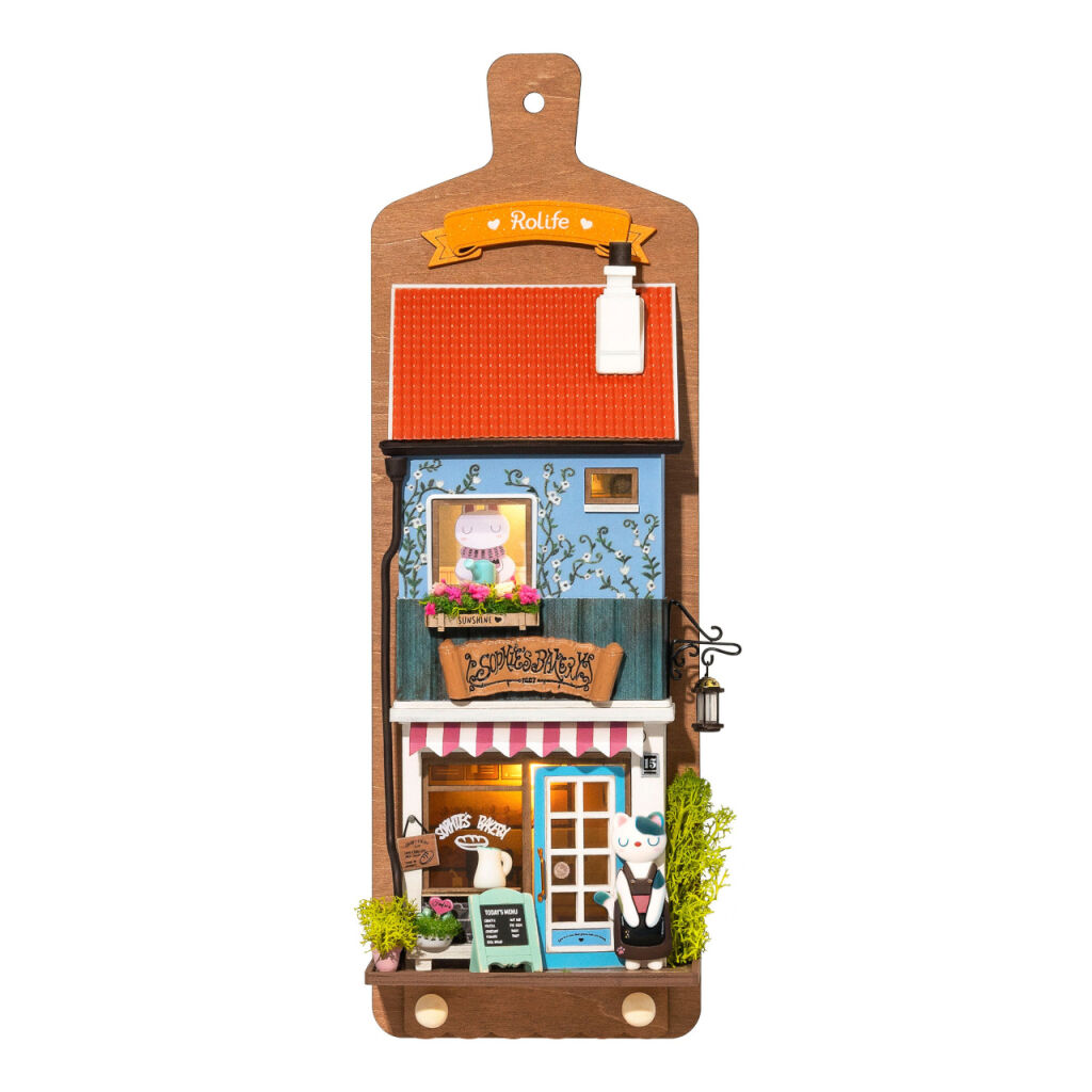 E-shop RoboTime Drevené 3D puzzle Miniatúra domčeka na zavesenie Sofiina pekáreň