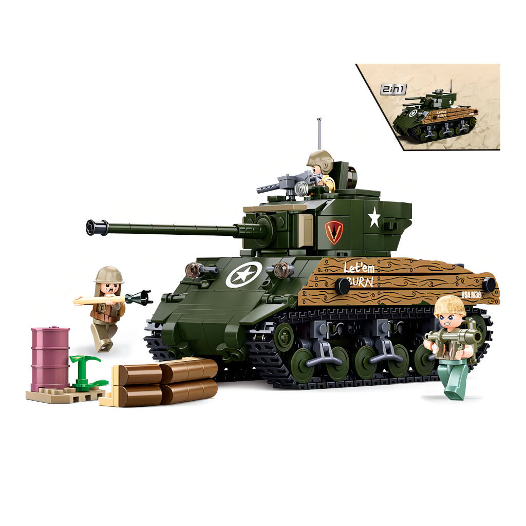 E-shop Sluban Army WW2 M38-B1110 Bojový tank M4A3 Sherman
