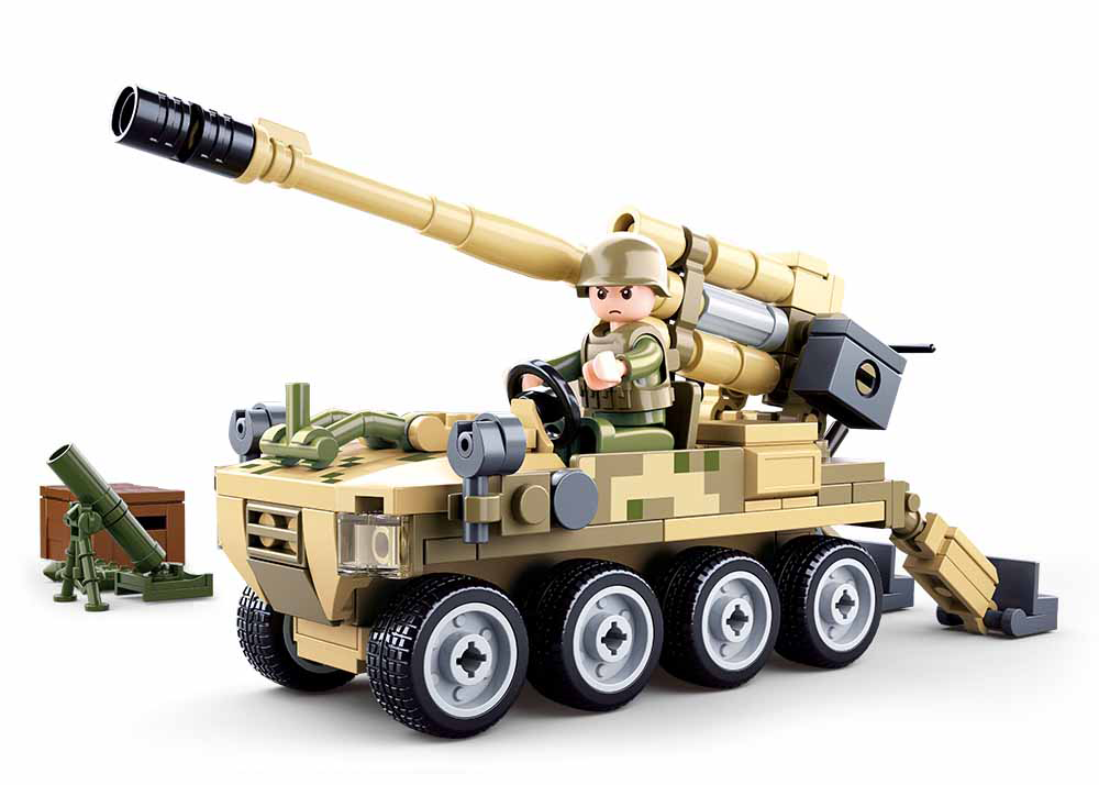 E-shop Sluban Army Model Bricks M38-B0751 Mobilný kanón 8x8 s pozemným mínometom