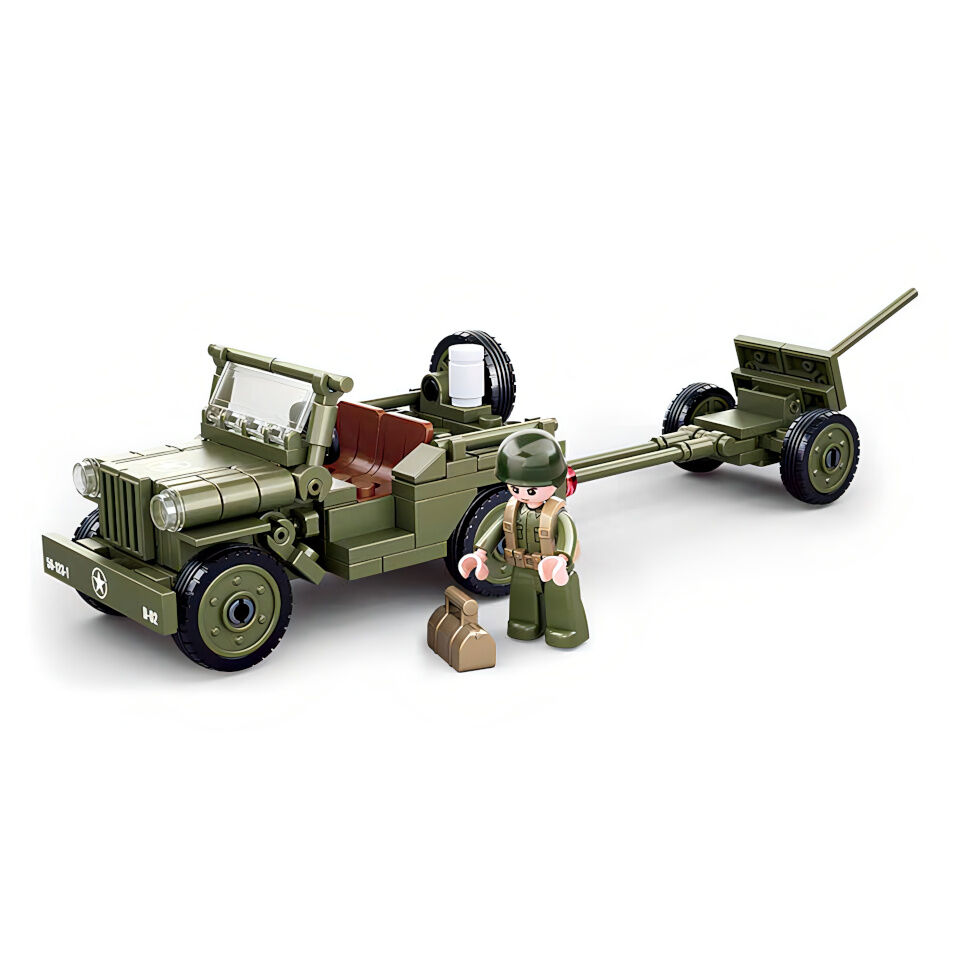 E-shop Sluban Army WW2 M38-B0853 Spojenecký džíp a protilietadlové delo